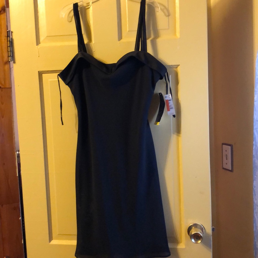 Sexy dinner black silk dress